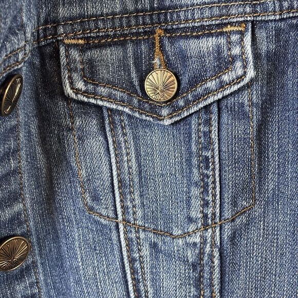 Levi's Signature Youth Girls Size Large Jean Jacket Medium/ Dark Y2K, 90's - Picture 3 of 15